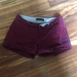 maroon shirt-shorts, gently used